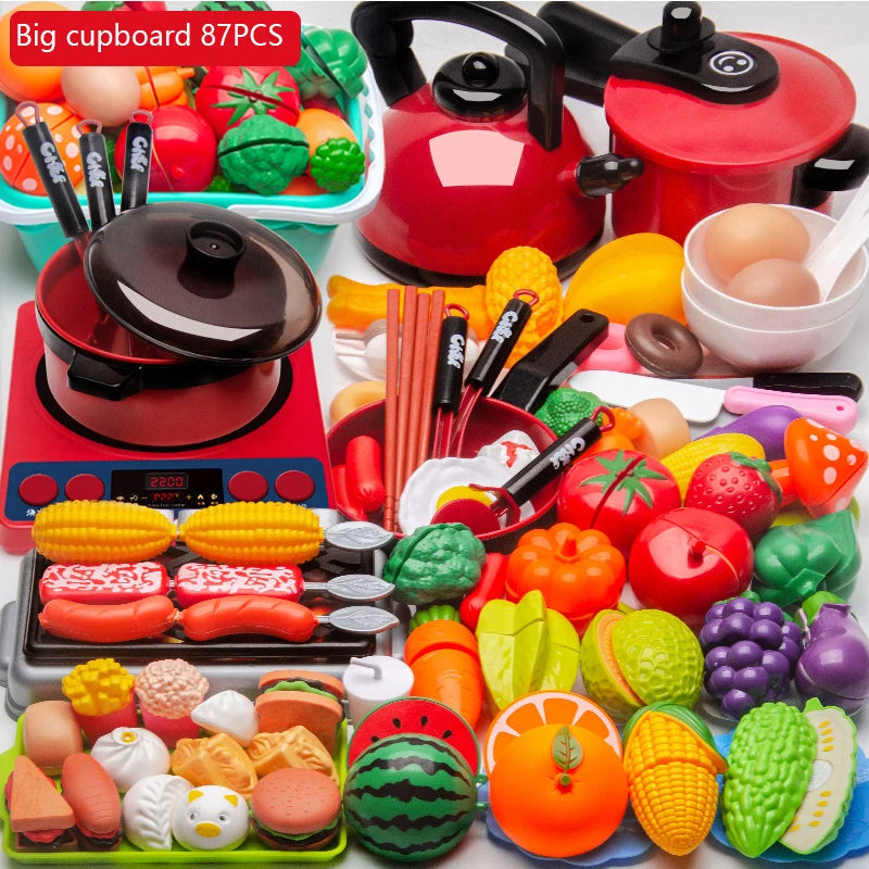 Kitchen Toys Set For Kid Girl Cooking Toy Baby Cutting Fruit Cooking Kitchen Utensils Children Simulation Education Pretend Play