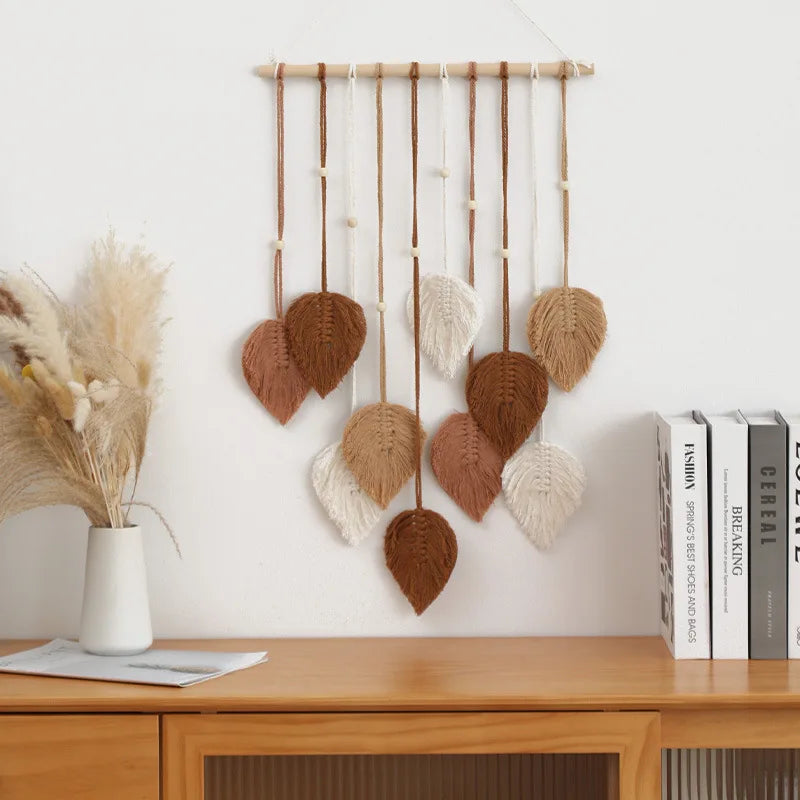 Handmade Woven Leaf Macrame Hanging Ornament