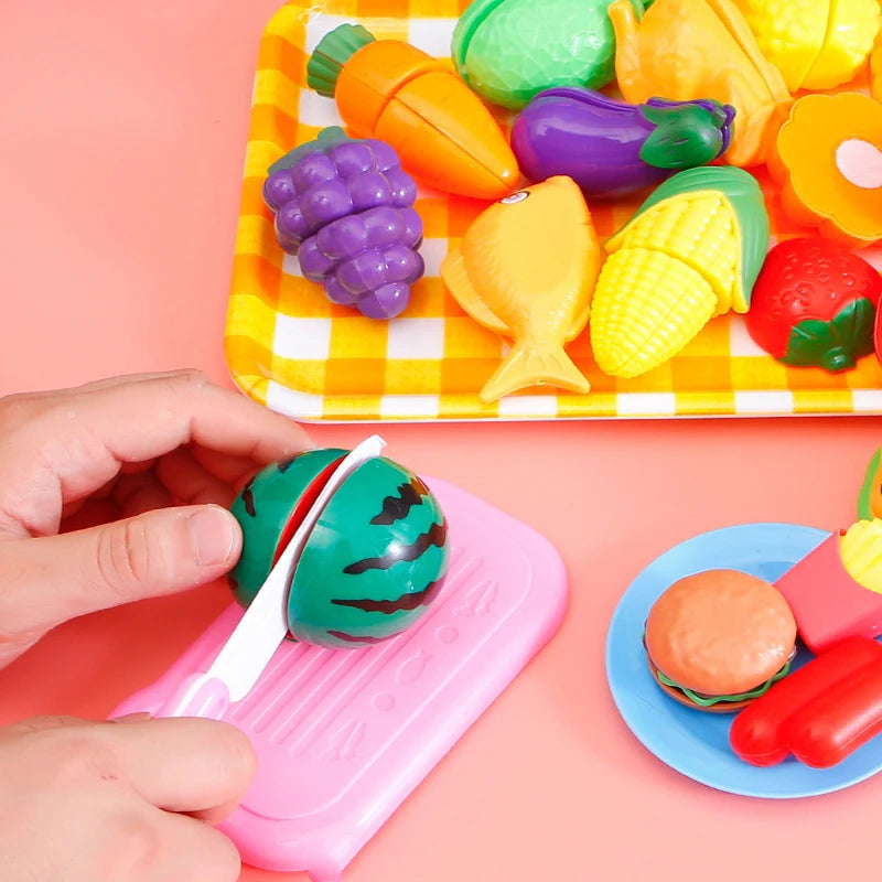 Kitchen Toys Set For Kid Girl Cooking Toy Baby Cutting Fruit Cooking Kitchen Utensils Children Simulation Education Pretend Play