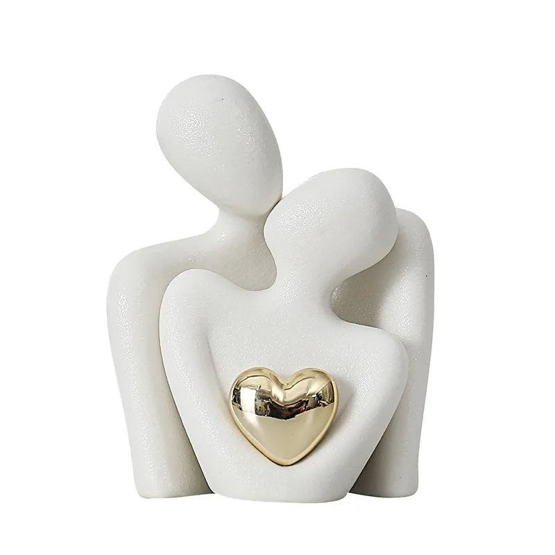 D5 Heart-Shaped Gold-Plated Abstract Simple