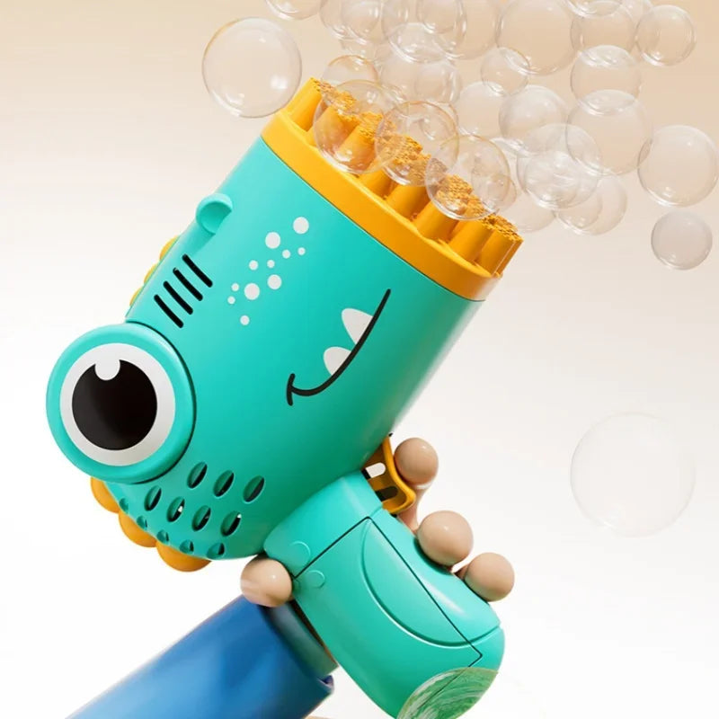 Dinosaur Bubble Gun Kids Toy 40 Hole Fully Automatic Multi Hole Bubble Machine Outdoor Entertainment Toy Gift No Bubble Water