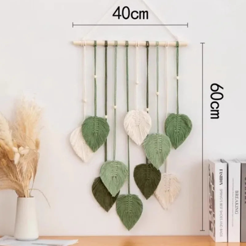 Handmade Woven Leaf Macrame Hanging Ornament