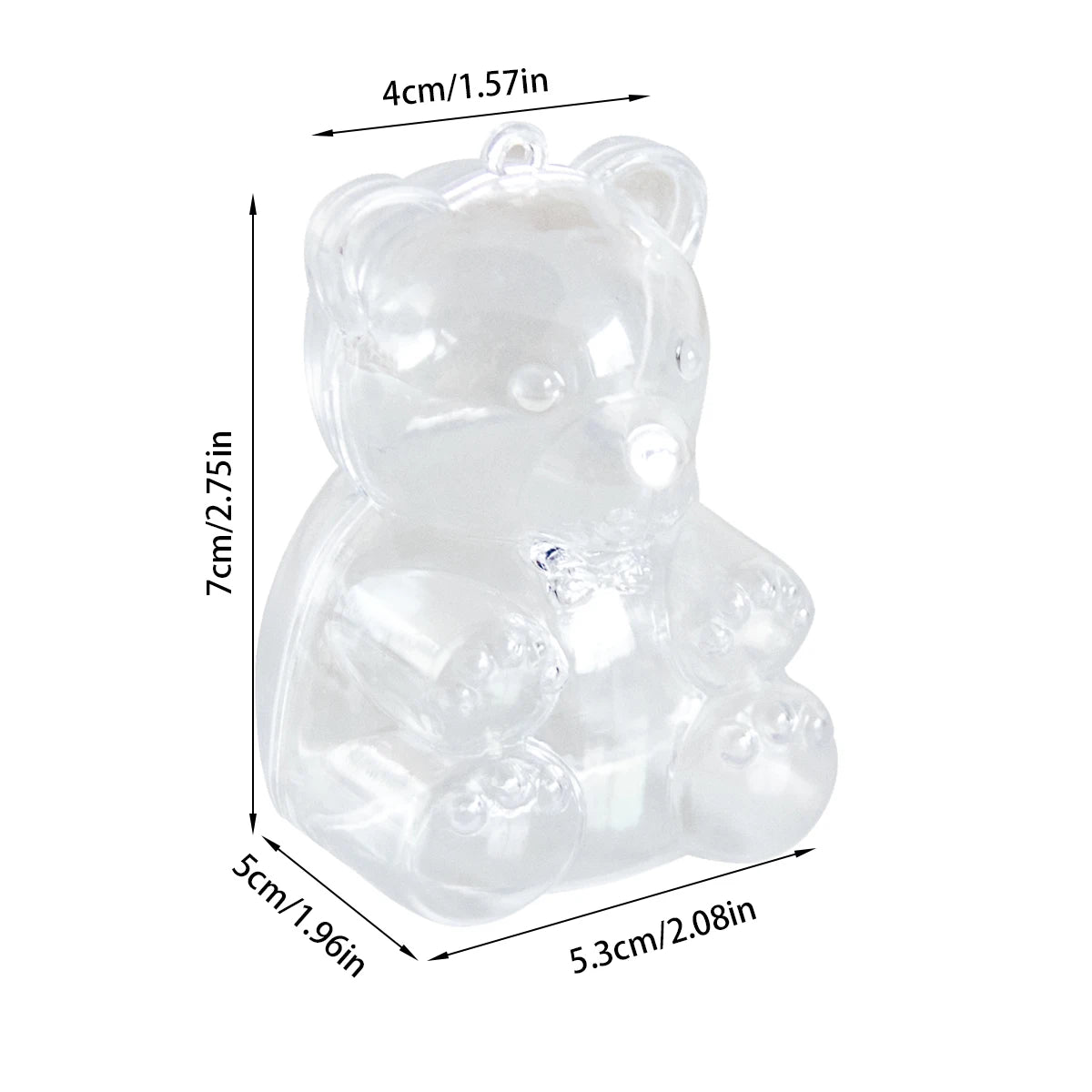 12pcs Cartoon Plastic Transparent Bear Shape Candy Box Creative Candy Box Snack Packaging Box Wedding Kids Birthday Supplies